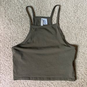 H&M DIVIDED Green Cropped Tank Top